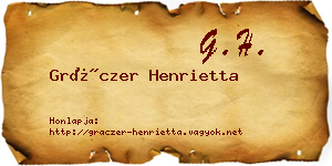 Gráczer Henrietta névjegykártya
